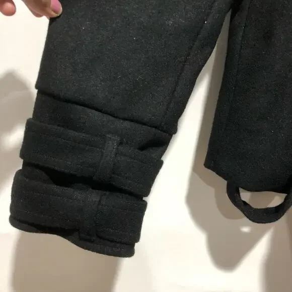 Free People Manteau Cecelia Peacoat Button Front Buckle Detail Black M $348 - Picture 6 of 16